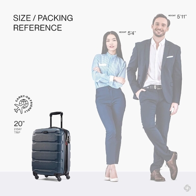 Omni PC equipaje expandible en el lado duro con ruedas giratorias, de 20 pulgadas, azul