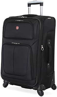 Equipaje expandible de lado blando, negro, de 29 pulgadas.