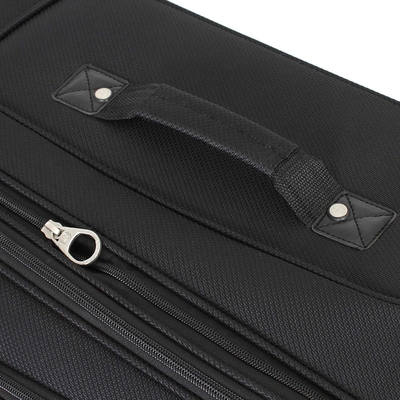Equipaje expandible de lado blando, negro, de 29 pulgadas.