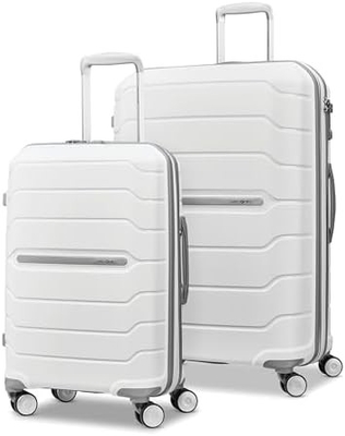 Hardside expandible con ruedas de doble girador, portable de 21 pulgadas, blanco