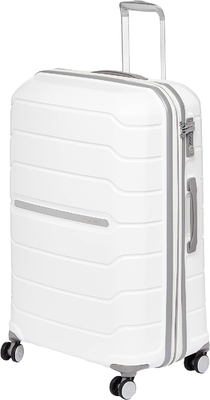Hardside expandible con ruedas de doble girador, portable de 21 pulgadas, blanco