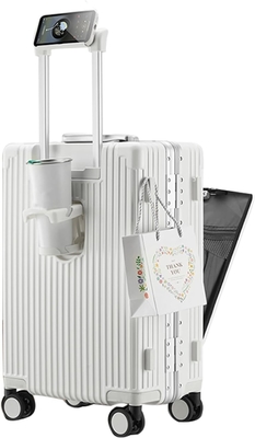 20 pulgadas de Aluminio Cuadro Hardside Spinner Rueda de equipaje, Construido en TSA cerradura Llevar en la maleta, con soporte de taza y puerto USB