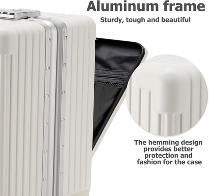20 pulgadas de Aluminio Cuadro Hardside Spinner Rueda de equipaje, Construido en TSA cerradura Llevar en la maleta, con soporte de taza y puerto USB