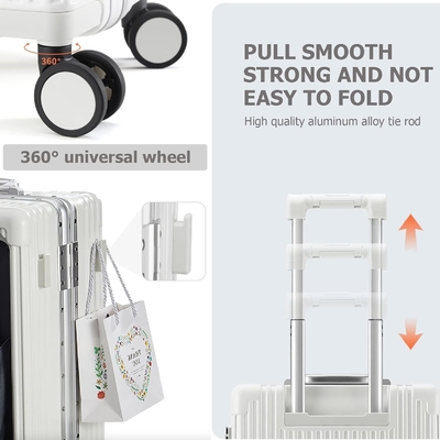 20 pulgadas de Aluminio Cuadro Hardside Spinner Rueda de equipaje, Construido en TSA cerradura Llevar en la maleta, con soporte de taza y puerto USB