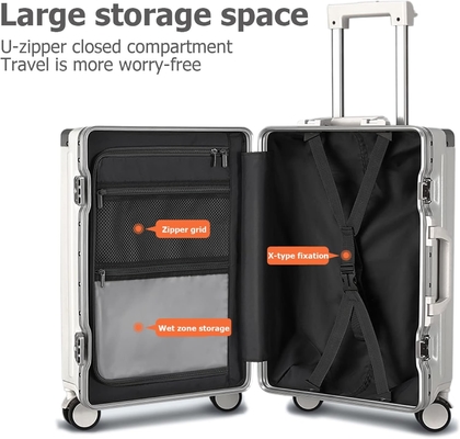 20 pulgadas de Aluminio Cuadro Hardside Spinner Rueda de equipaje, Construido en TSA cerradura Llevar en la maleta, con soporte de taza y puerto USB