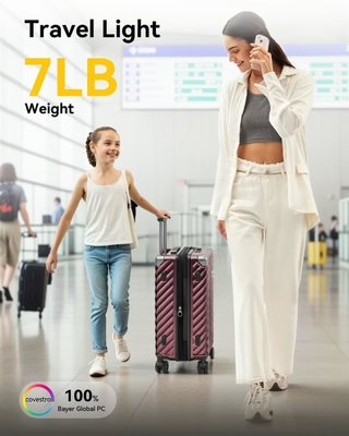 Lleva equipaje 22x14x9 Aprobado por aerolínea - Valija de policarbonato de 35L de cáscara dura expandible con ruedas giratorias