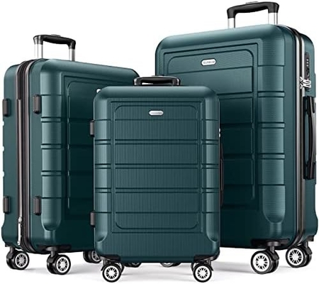 Conjuntos de equipaje PC+ABS expandible maleta duradera doble ruedas TSA cerradura 3pcs vino tinto