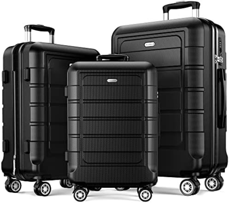 Conjuntos de equipaje PC+ABS expandible maleta duradera doble ruedas TSA cerradura 3pcs vino tinto