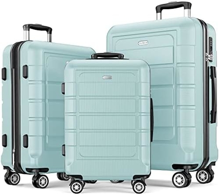 Conjuntos de equipaje PC+ABS expandible maleta duradera doble ruedas TSA cerradura 3pcs vino tinto