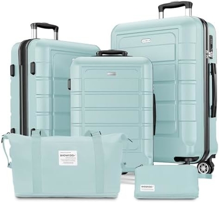 Conjuntos de equipaje PC+ABS expandible maleta duradera doble ruedas TSA cerradura 3pcs vino tinto