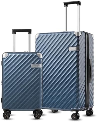 Equipaje 22x14x9 Aprobado por aerolínea - Valija de policarbonato expandible de cáscara dura de 35L con ruedas giratorias (Negra, 20 pulgadas)