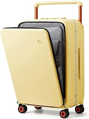 Equipaje de lujo de diseño de manija ancha Valija de viaje de rodadura PC de lado duro con marco de aluminio ruedas giratorias huecas,