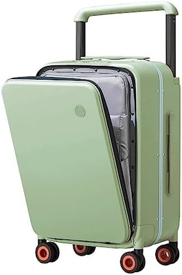 Equipaje de lujo de diseño de manija ancha Valija de viaje de rodadura PC de lado duro con marco de aluminio ruedas giratorias huecas,