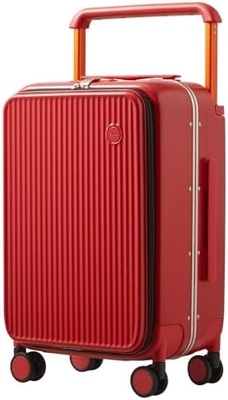 Equipaje de lujo de diseño de manija ancha Valija de viaje de rodadura PC de lado duro con marco de aluminio ruedas giratorias huecas,
