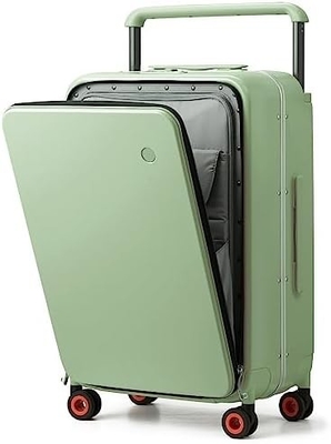 Equipaje de lujo de diseño de manija ancha Valija de viaje de rodadura PC de lado duro con marco de aluminio ruedas giratorias huecas,