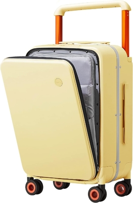 Equipaje de lujo de diseño de manija ancha Valija de viaje de rodadura PC de lado duro con marco de aluminio ruedas giratorias huecas,