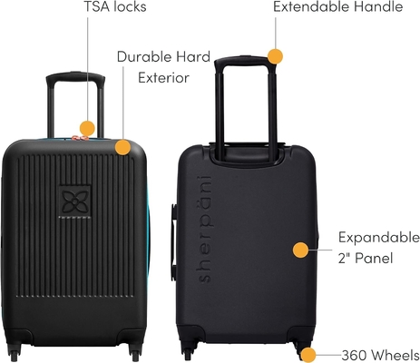 Equipaje de viaje de 22 pulgadas, equipaje duradero de cáscara dura, equipaje rodante ligero para mujeres, equipaje de mano