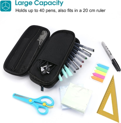 ProCase Casilla de lápiz de bolígrafo, EVA de 2 capas de cerradura Bolsa de lápiz de bolígrafo Bolsa de gran capacidad Organizador de almacenamiento de papelería para la escuela