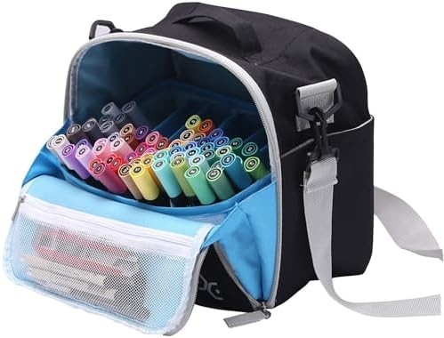 Almacenamiento Bolso para bolígrafos de marcador Pincelas de lápiz de colorear Libros Arte y artesanía Suministros Herramientas Cosméticos, hasta 130 bolígrafos