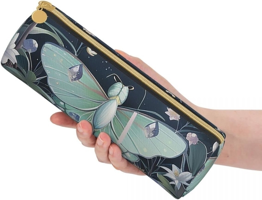 Casilla de lápiz mariposa para mujeres Bolso de bolígrafo cilindro cerradura portátil pequeña sencilla duradera ligera para bolsa de almacenamiento