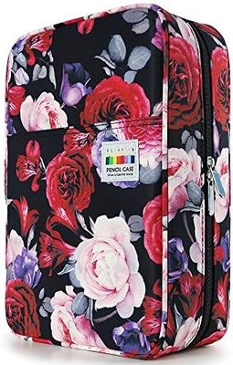 300 ranuras Casilla de lápiz de color - Organizador de bolígrafo con envoltura y cremallera, soporte multicapa para Prismacolor