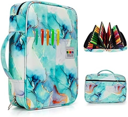 300 ranuras Casilla de lápiz de color - Organizador de bolígrafo con envoltura y cremallera, soporte multicapa para Prismacolor