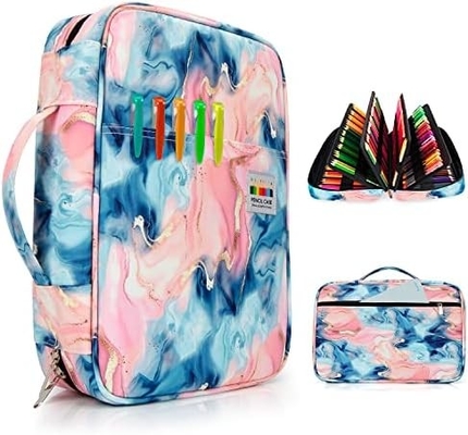 300 ranuras Casilla de lápiz de color - Organizador de bolígrafo con envoltura y cremallera, soporte multicapa para Prismacolor