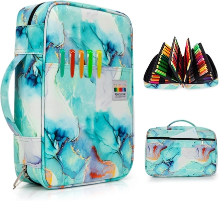 300 ranuras Casilla de lápiz de color - Organizador de bolígrafo con envoltura y cremallera, soporte multicapa para Prismacolor