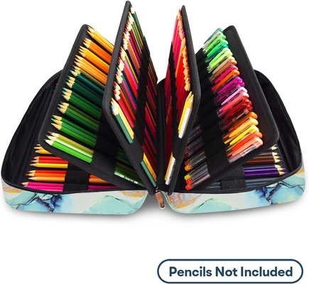 300 ranuras Casilla de lápiz de color - Organizador de bolígrafo con envoltura y cremallera, soporte multicapa para Prismacolor