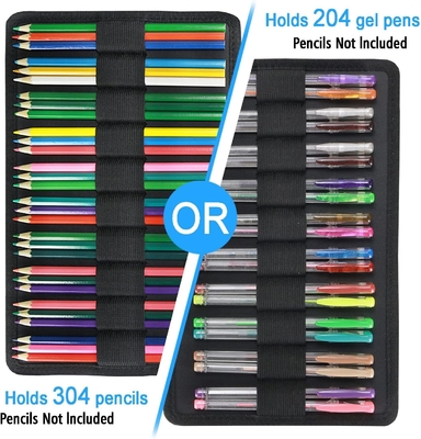 300 ranuras Casilla de lápiz de color - Organizador de bolígrafo con envoltura y cremallera, soporte multicapa para Prismacolor