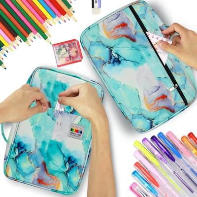 300 ranuras Casilla de lápiz de color - Organizador de bolígrafo con envoltura y cremallera, soporte multicapa para Prismacolor