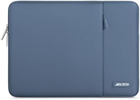 Bolso de manga para computadora portátil Compatible con MacBook Air 13 M3 A3113 M2 /Pro 13 M2 M1,Cuadro vertical de poliéster con bolsillo, gris