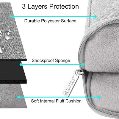 Bolso de manga para computadora portátil Compatible con MacBook Air 13 M3 A3113 M2 /Pro 13 M2 M1,Cuadro vertical de poliéster con bolsillo, gris