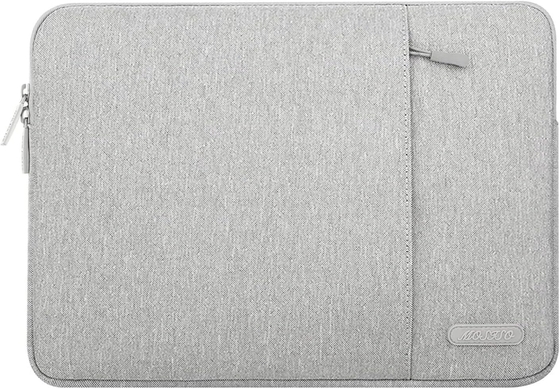 Bolso de manga para computadora portátil Compatible con MacBook Air 13 M3 A3113 M2 /Pro 13 M2 M1,Cuadro vertical de poliéster con bolsillo, gris