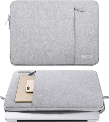 Bolso de manga para computadora portátil Compatible con MacBook Air 13 M3 A3113 M2 /Pro 13 M2 M1,Cuadro vertical de poliéster con bolsillo, gris