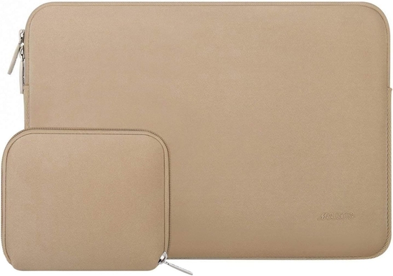Manga de portátil Compatible con MacBook Air/Pro, portátil de 13-13 pulgadas, bolso de neoprene con caja pequeña, albaricoque