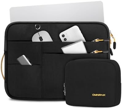 Adecuado para,MacBook Pro 13-14 pulgadas, PET reciclado portátil caso de transporte con mango y bolsillo de accesorios
