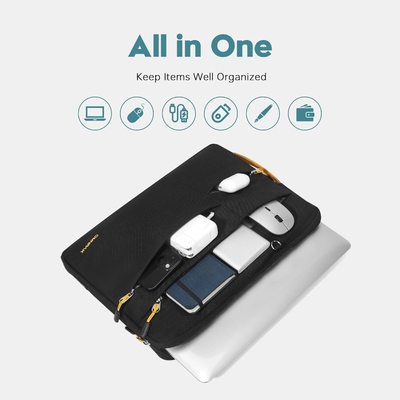 Adecuado para,MacBook Pro 13-14 pulgadas, PET reciclado portátil caso de transporte con mango y bolsillo de accesorios