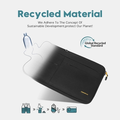 Adecuado para,MacBook Pro 13-14 pulgadas, PET reciclado portátil caso de transporte con mango y bolsillo de accesorios