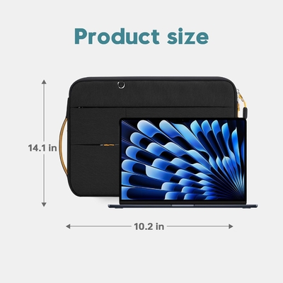 Adecuado para,MacBook Pro 13-14 pulgadas, PET reciclado portátil caso de transporte con mango y bolsillo de accesorios