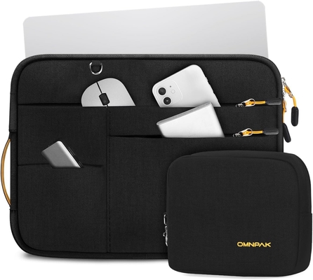 Adecuado para,MacBook Pro 13-14 pulgadas, PET reciclado portátil caso de transporte con mango y bolsillo de accesorios