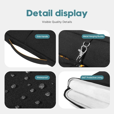 Adecuado para,MacBook Pro 13-14 pulgadas, PET reciclado portátil caso de transporte con mango y bolsillo de accesorios