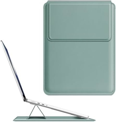 Cuerpo de portátil MacBook Air 13.6M3 M2 A3113 A2681/MacBook Pro 14 A2992-PU tapa de bolsa delgada de cuero con función de soporte, marrón