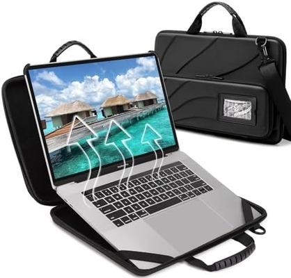 BUG 14.2-15.6 pulgadas portátil caja de cáscara dura, portátil de protección de la caja de transporte con soporte para la disipación de calor