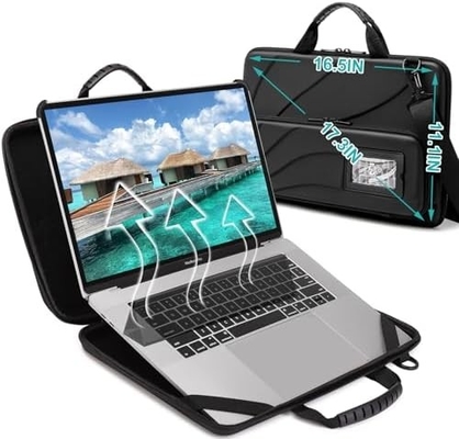 BUG 14.2-15.6 pulgadas portátil caja de cáscara dura, portátil de protección de la caja de transporte con soporte para la disipación de calor