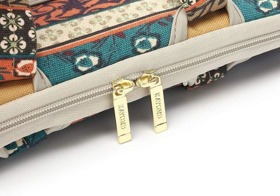 Bolso para portátil diseñado para portátiles de 12,5 a 14 pulgadas con interior acolchado de tela de lona estampada y múltiples opciones de transporte
