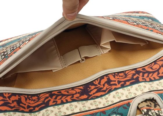 Bolso para portátil diseñado para portátiles de 12,5 a 14 pulgadas con interior acolchado de tela de lona estampada y múltiples opciones de transporte