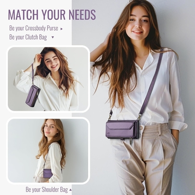Cuerpo para iPhone 13, cartera con cremallera con 7 tarjetas, pulsera magnética de cuero