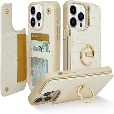 iPhone 13Pro Max 6.7&quot;, funda de cartera con soporte de tarjeta, funda de protección de cuero con soporte de anillo,