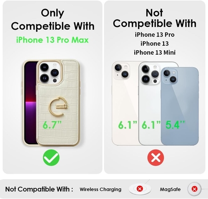 iPhone 13Pro Max 6.7&quot;, funda de cartera con soporte de tarjeta, funda de protección de cuero con soporte de anillo,